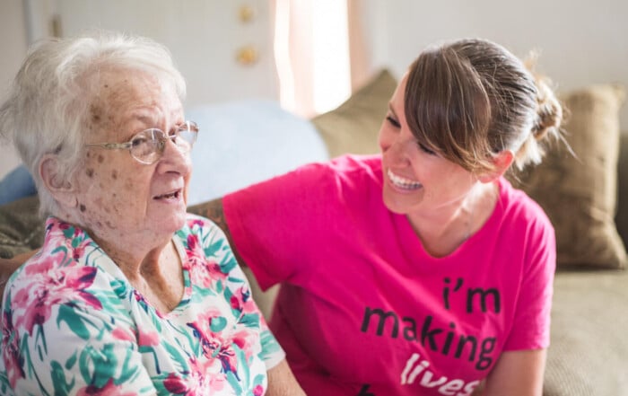 Caregiver with client